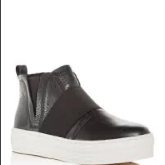 J/Slides NYC Holland Black Leather Platform Sneaker 9 - Picture 6 of 7